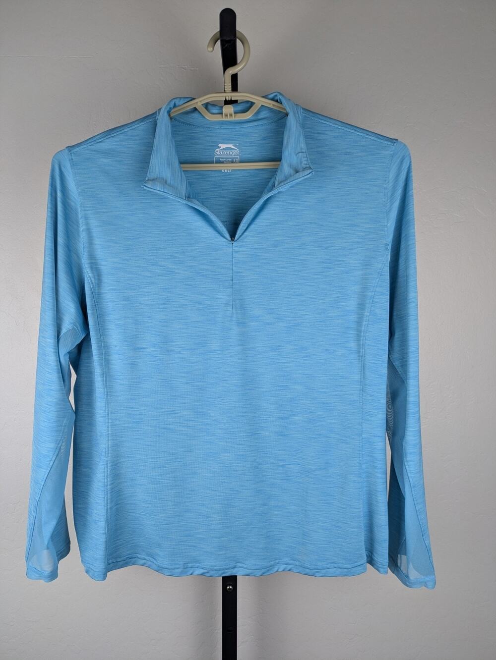 Slazenger Golf blue Long Sleeve Quarter-Zip Pullover Shirt Mock Neck